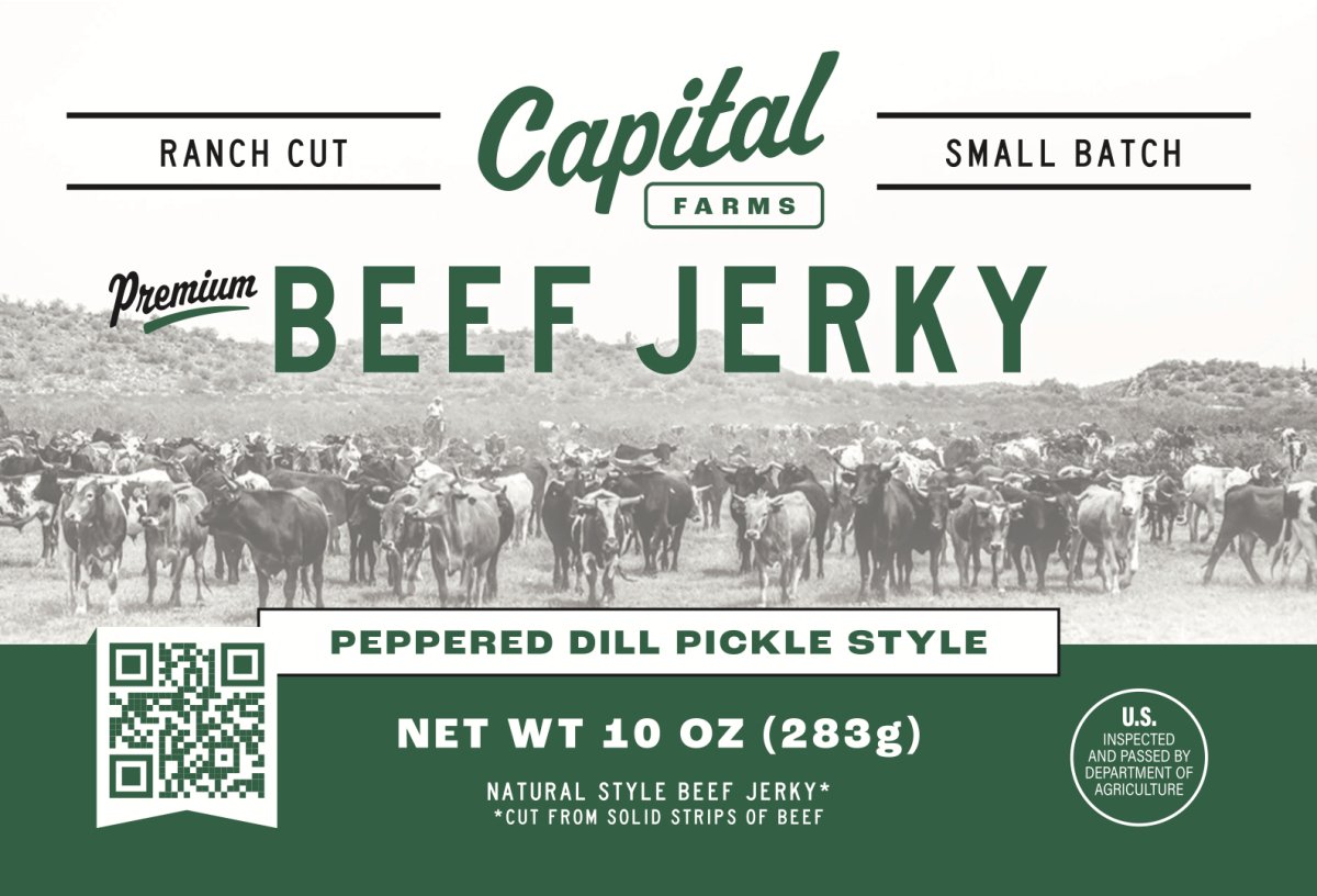 (2) 10oz Peppered Dill Pickle Beef Jerky - Capital Farms Meats & Provisions