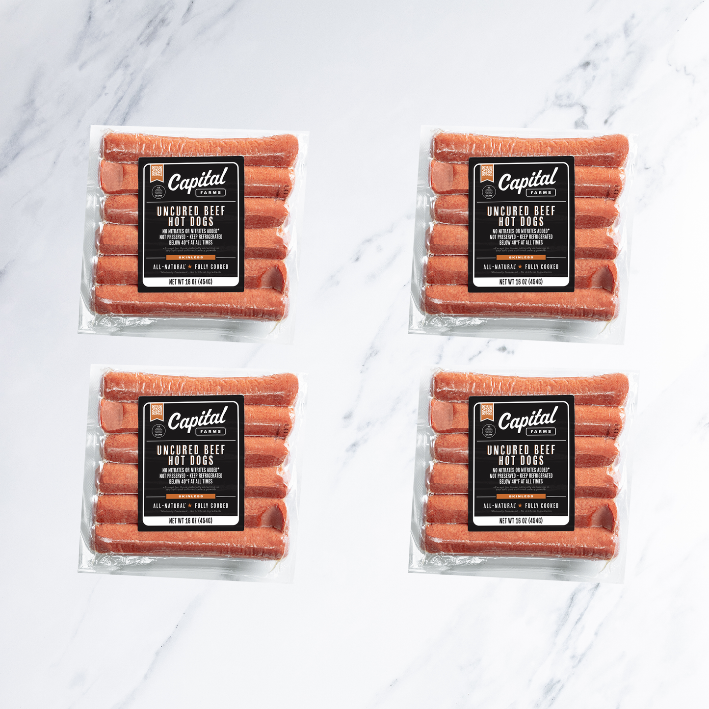 Skinless All Beef Uncured Hot Dog
