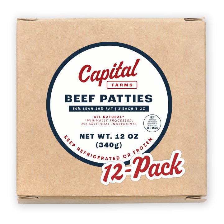 6oz Capital Patty 80/20 - 12-Pack Case - Capital Farms Meats & Provisions