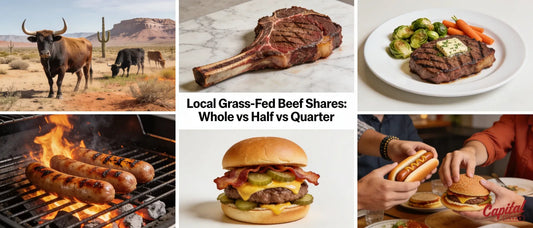 Capital Farms' beef is grass-fed for two years and grain-finished for 200 days before it