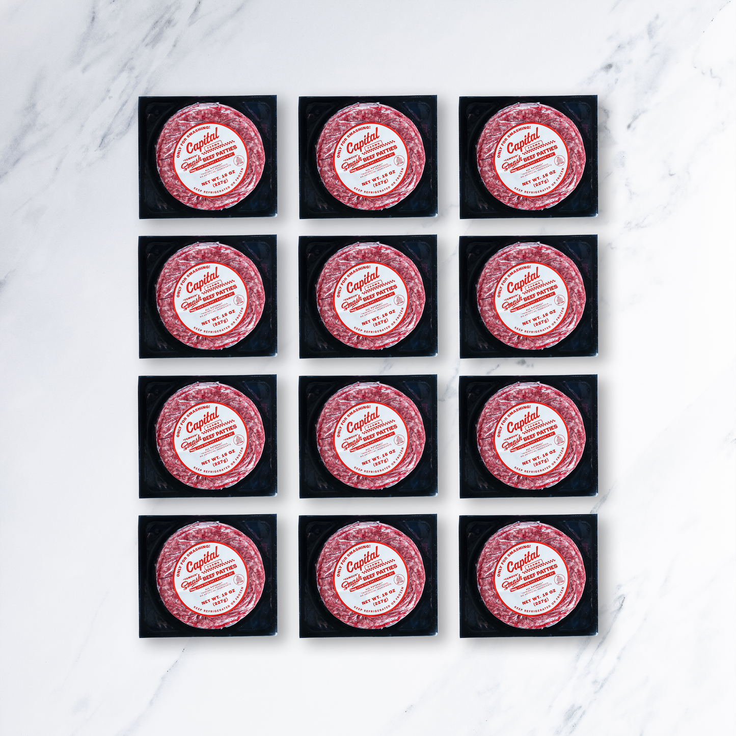 4oz Capital "Smash" Patty 80/20 - 12-Pack Case