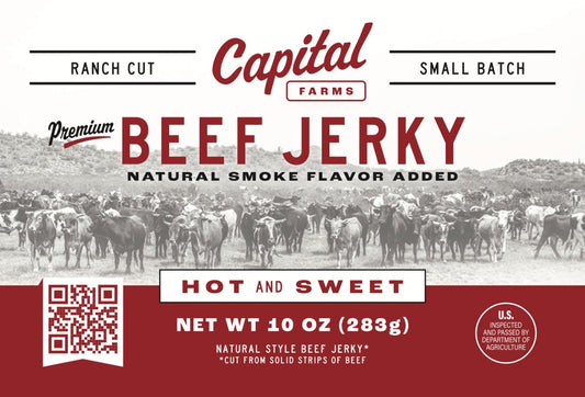 (2) 10oz Hot and Sweet Beef Jerky - Capital Farms Meats & Provisions