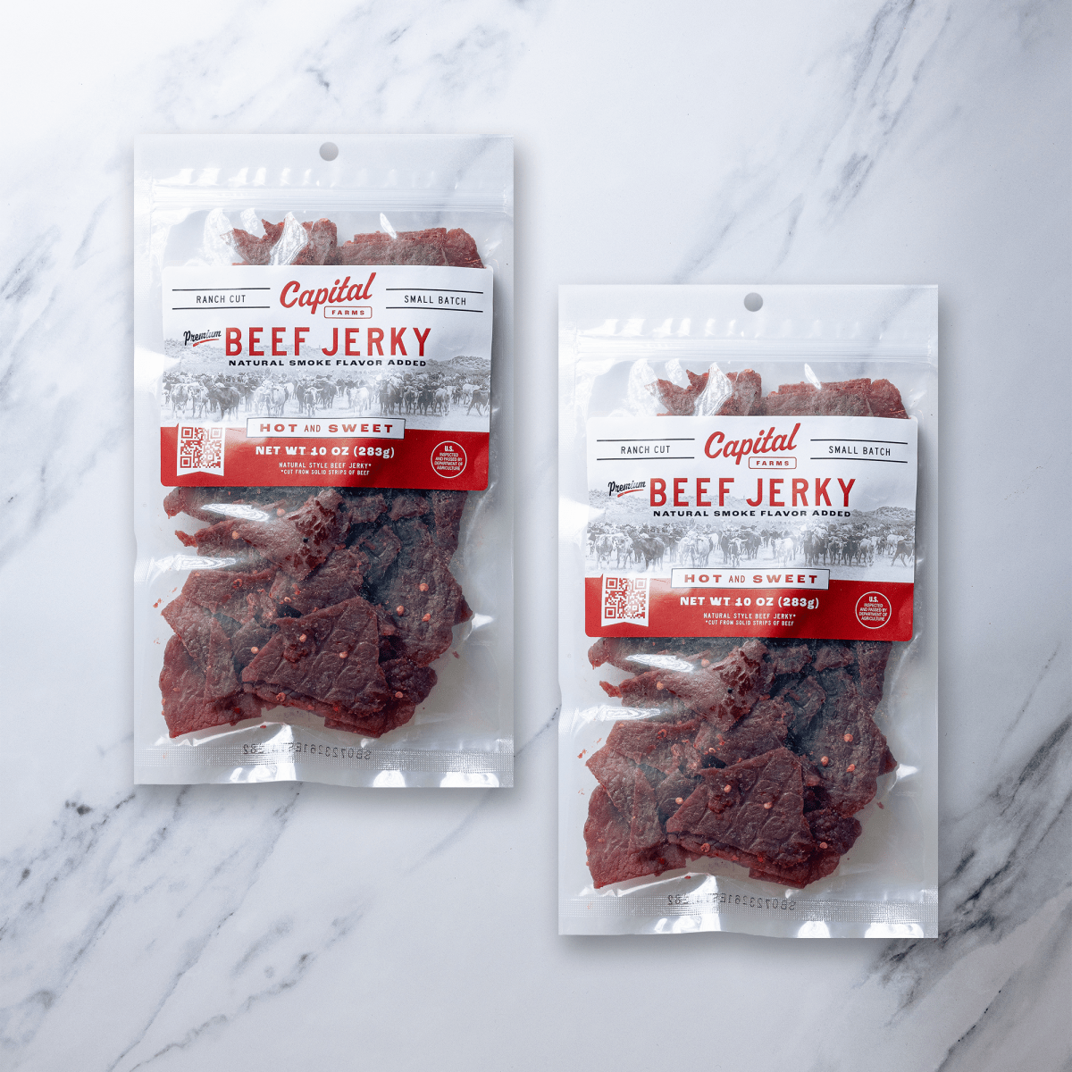 (2) 10oz Hot and Sweet Beef Jerky - Capital Farms Meats & Provisions