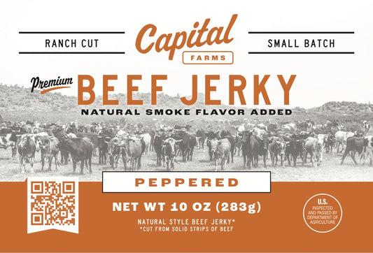 (2) 10oz Peppered Beef Jerky - Capital Farms Meats & Provisions