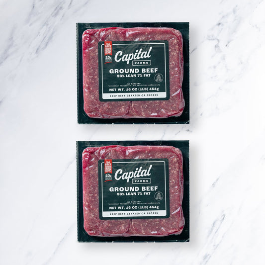 (2) 1lb Ground Beef 93/7 - Capital Farms Meats & Provisions