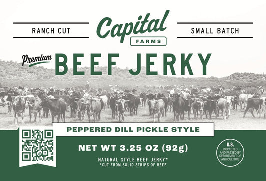 (4) 3.25oz Peppered Dill Pickle Beef Jerky - Capital Farms Meats & Provisions