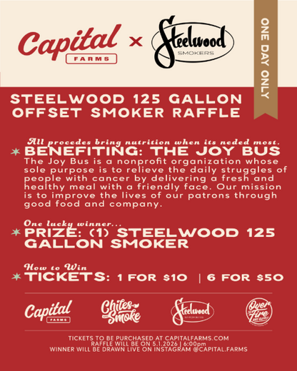 RAFFLE: Steelwood 125 Gallon Offset Smoker