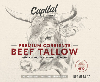 Premium Corriente Beef Tallow – 14 oz Jar