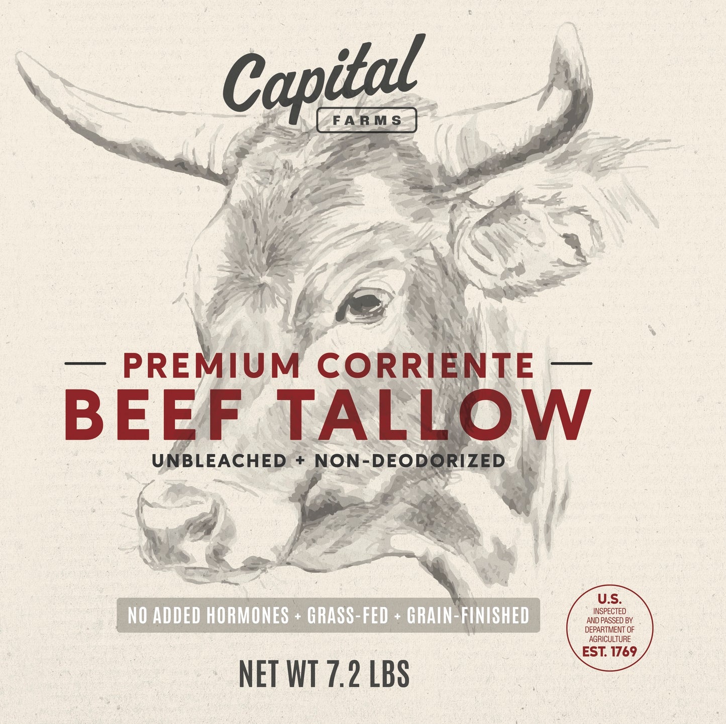 Premium Corriente Beef Tallow – 1 Gallon Bucket (7.2 lbs)