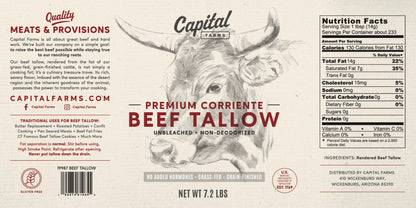 Premium Corriente Beef Tallow – 1 Gallon Bucket (7.2 lbs)