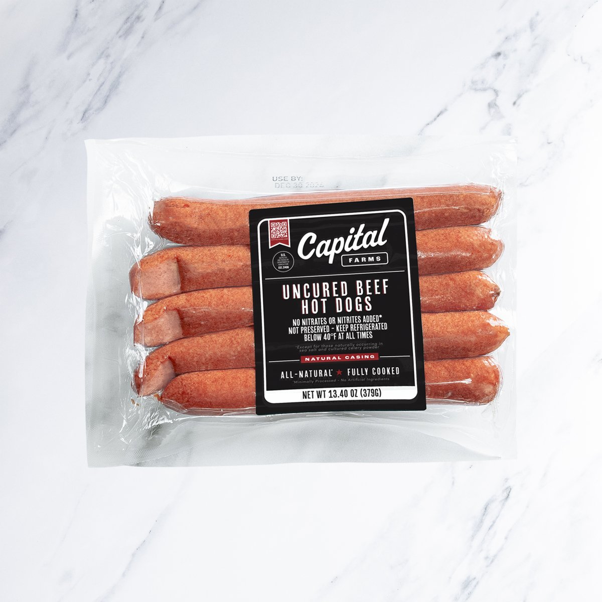 Natural All Beef Uncured Hot Dog - Capital Farms Meats & Provisions