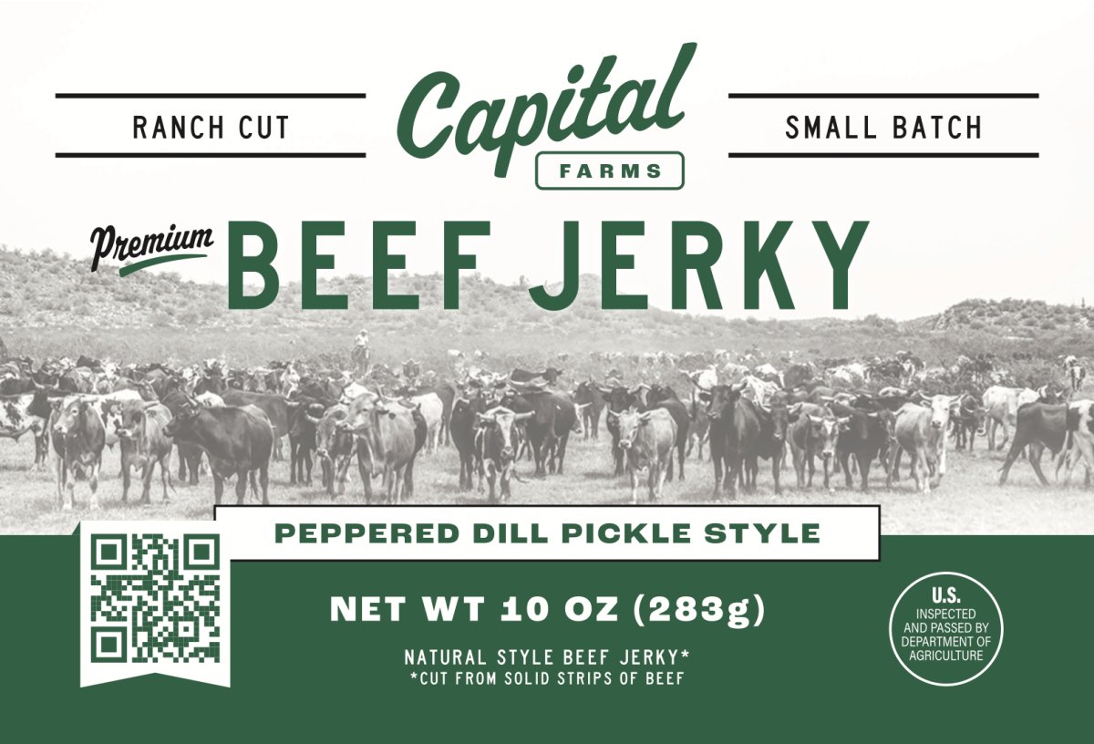 Peppered Dill Pickle Beef Jerky - 10oz - Capital Farms Meats & Provisions