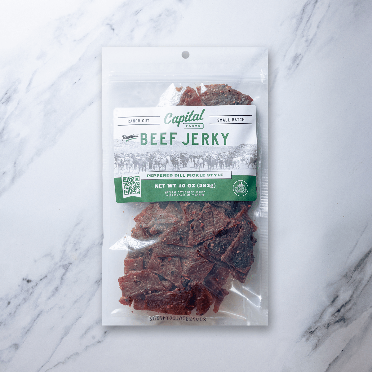 Peppered Dill Pickle Beef Jerky - 10oz - Capital Farms Meats & Provisions