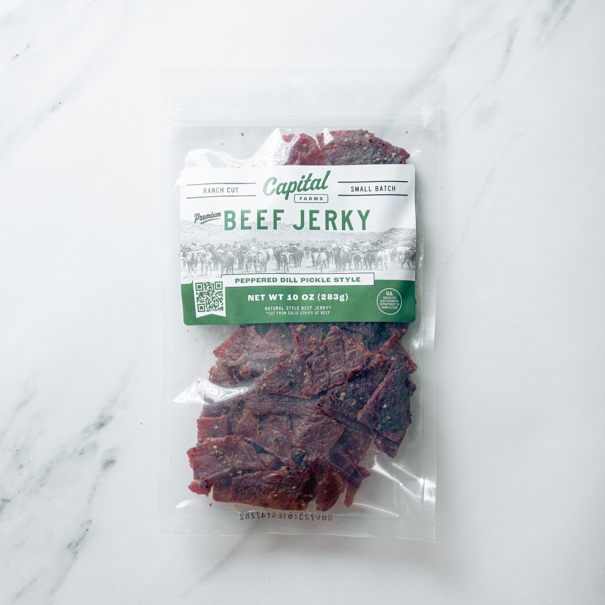 Peppered Dill Pickle Beef Jerky - 10oz - Capital Farms Meats & Provisions