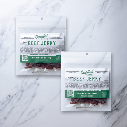 Peppered Dill Pickle Beef Jerky - 3.25oz - Capital Farms Meats & Provisions