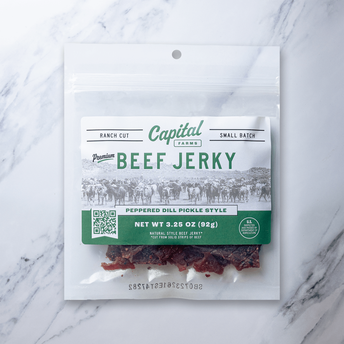 Peppered Dill Pickle Beef Jerky - 3.25oz - Capital Farms Meats & Provisions