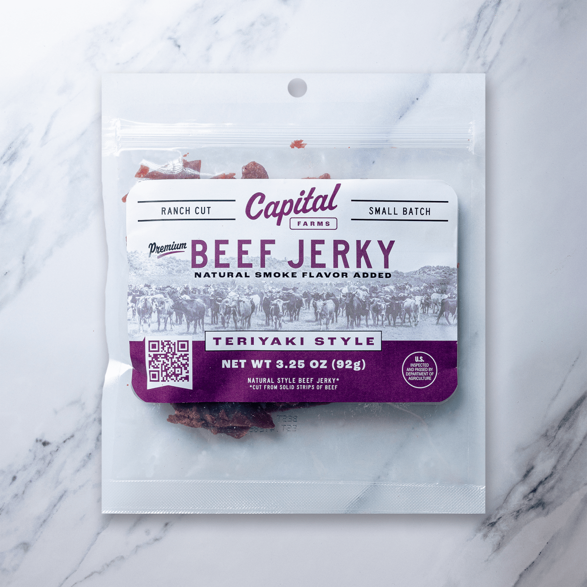 Teriyaki Beef Jerky - 3.25oz - Capital Farms Meats & Provisions