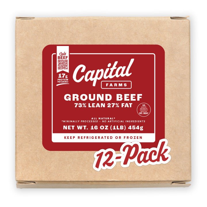 The "12 - Pack" Ground Beef 73/27 - Capital Farms Meats & Provisions