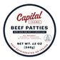Capital Beef Patty 80/20 - 6oz - Burger Patty Sicker Lable