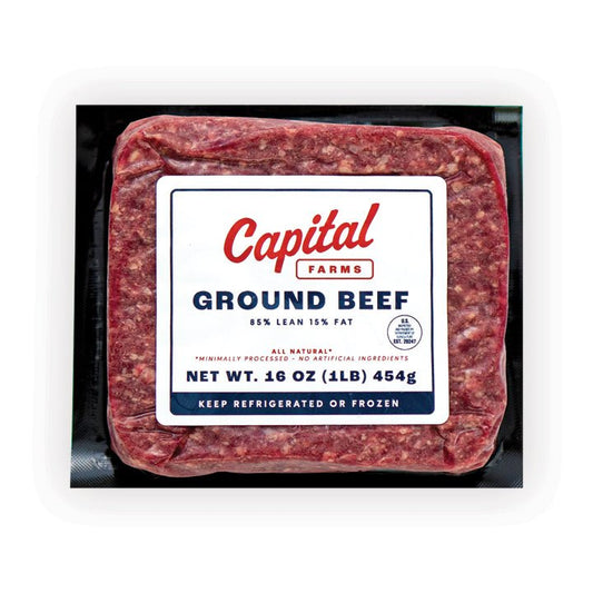 Ground Beef 85% Lean 15% Fat - 16oz - Capital Farms Meats & Provisions