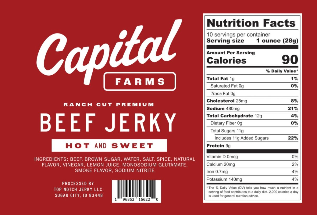 Hot and Sweet Beef Jerky - Capital Farms Meats & Provisions