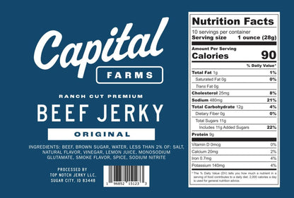 Original Beef Jerky - Capital Farms Meats & Provisions