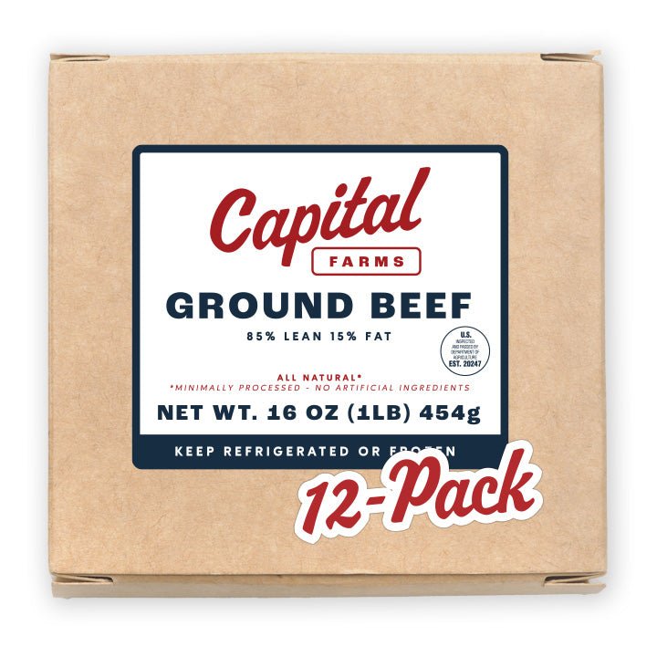 The "12-Pack" Ground Beef 85/15 - Capital Farms Meats & Provisions